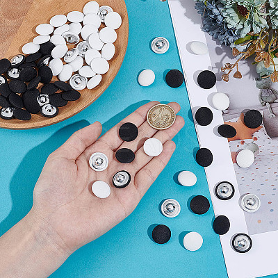 100Pcs 2 Colors 1-Hole Cloth Buttons DIY-NB0014-37-1