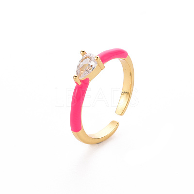 Brass Enamel Cuff Rings RJEW-T016-27A-NF-1
