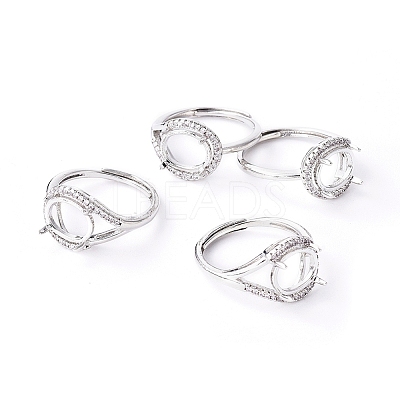 Adjustable Brass Finger Ring Components KK-L193-02P-1