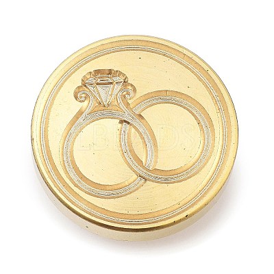 Golden Tone Wax Seal Brass Stamp Heads STAM-P002-01G-05-1