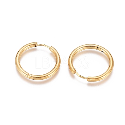 Ion Plating(IP) 304 Stainless Steel Huggie Hoop Earrings EJEW-G272-01-18mm-G-1