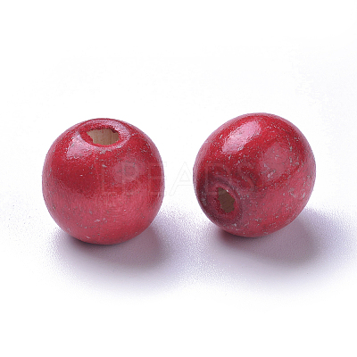 Dyed Natural Wood Beads LS-WOOD-Q006-16mm-01-LF-1