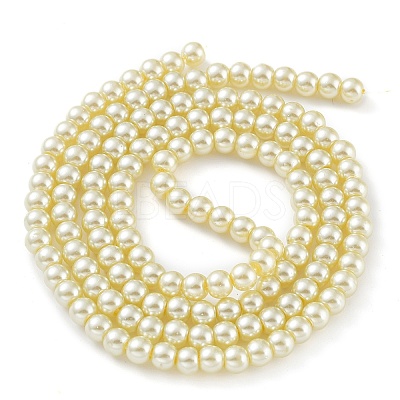 Baking Paint Pearlized Glass Pearl Round Bead Strands X-HY-Q003-6mm-21-1