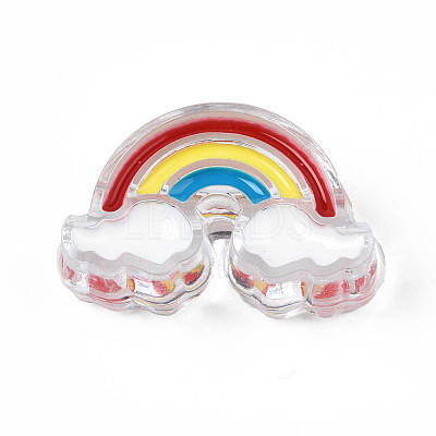 Transparent Acrylic Enamel Beads X-OACR-N130-026-1