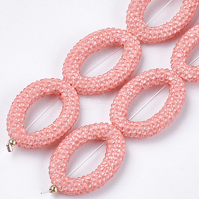 Handmade Polymer Clay Rhinestone Bead Frames RB-S058-02G-1