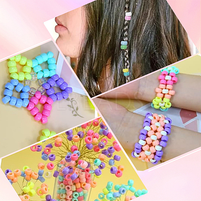 400Pcs Opaque Acrylic European Beads SACR-SP0001-01-1