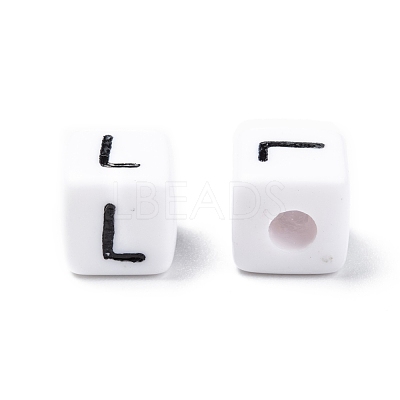 Letter Acrylic European Large Hole Beads OPDL-R050-10mm-L-1