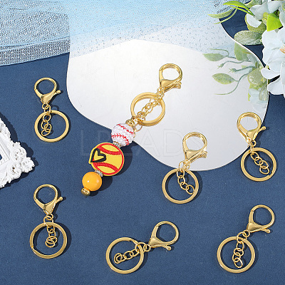 24Pcs Alloy Keychain Clasps KEYC-SC0001-82G-1