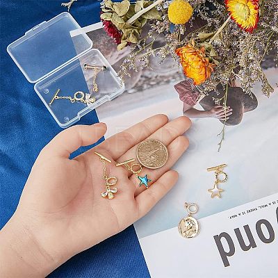 5Pcs 5 Styles Brass Toggle Clasps KK-FH0004-71-1