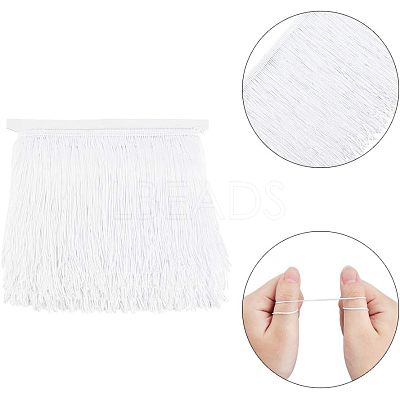 Polyester Tassel Fringe Trimming FIND-WH0043-60C-1