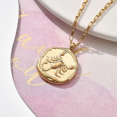 304 Stainless Steel Constellation Pendant Necklaces LS-NJEW-K392-01G-08-1