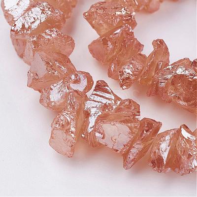 Electroplated Natural Quartz Crystal Bead Strands G-F336-06-1