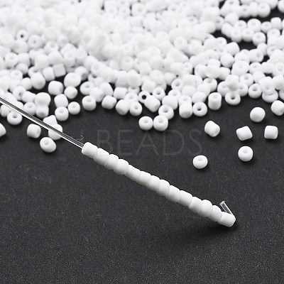 Frosted Opaque 12/0 Glass Seed Beads SEED-R029-2mm-A01-1