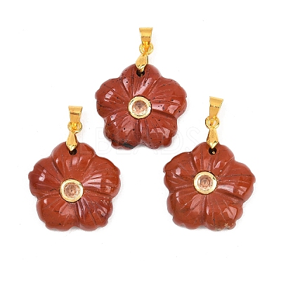 Natural Red Jasper Carved Pendants G-A315-01G-06-1