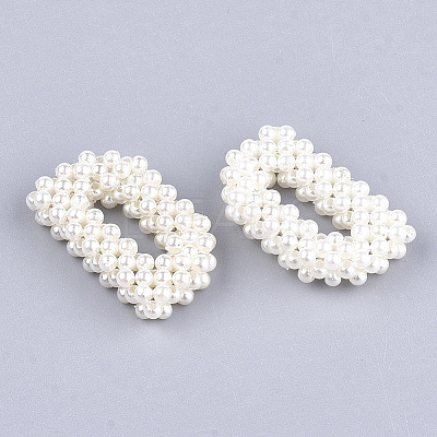 Handmade ABS Plastic Imitation Pearl Woven Beads FIND-T039-18-D-1