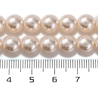 Baking Paint Pearlized Glass Pearl Round Bead Strands PEAR-H019-02C-02-1