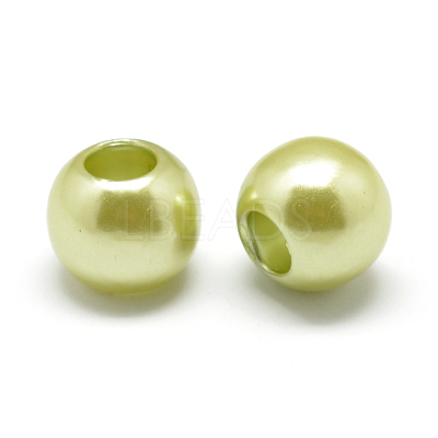 ABS Plastic Imitation Pearl European Beads MACR-R530-12mm-A48-1