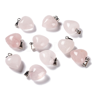 Natural Rose Quartz Pendants X-G-I311-A13-1