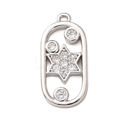 Brass Micro Pave Clear Cubic Zirconia Pendants KK-H294-03P-1