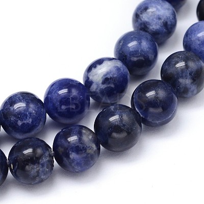 Round Natural Sodalite Beads Strands X-G-F222-39-12mm-1