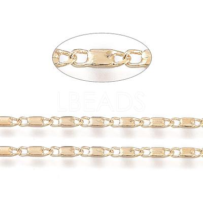 Real 18K Gold Plated Brass Bar Link Chains CHC-R126-08G-1