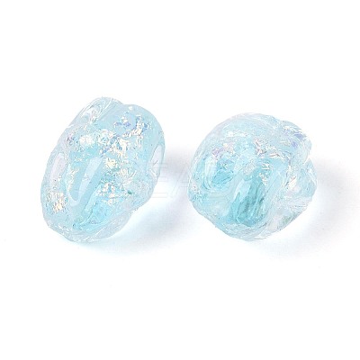 Handmade Foil Glass Beads Strands FOIL-N033-02F-1