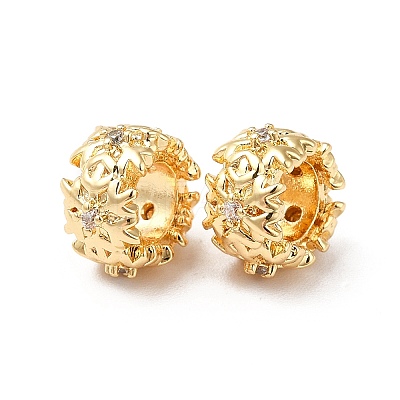 Brass Micro Pave Cubic Zirconia European Beads LS-KK-M233-44G-1