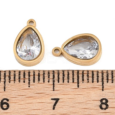 Plated 304 Stainless Steel & Glass Pendants GL-CBA5A59-01G-1