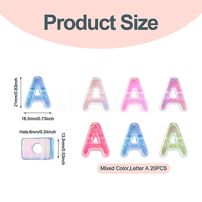 20Pcs UV Plating Transparent Acrylic European Beads OACR-TADJ0001-19A-1