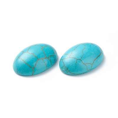 Craft Findings Dyed Synthetic Turquoise Gemstone Flat Back Cabochons TURQ-S276-13x18mm-01-1
