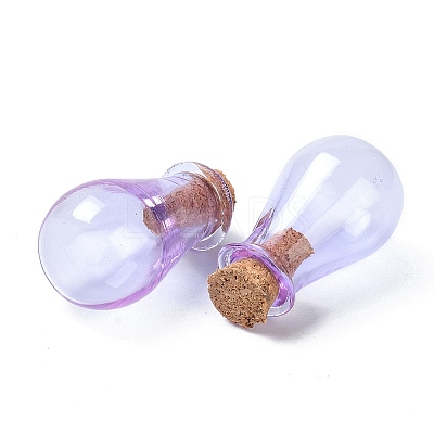 Glass Cork Bottles Ornament LS-AJEW-O032-02H-1