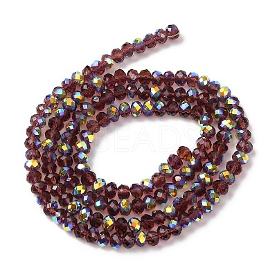 Electroplate Transparent Glass Beads Strands EGLA-A046-01A-14-1