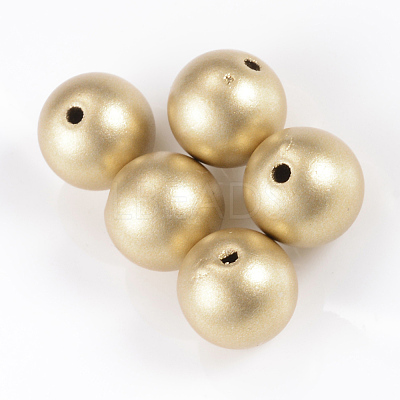 Matte Style Spray Painted Acrylic Beads ACRP-S669-18mm-02-1
