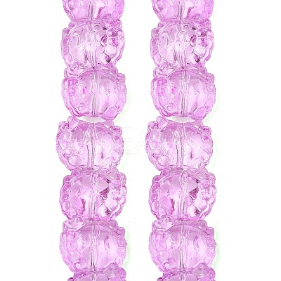 Electroplate Baking Paint Transparent Glass Beads Strands GL-CBA17FF-02-1