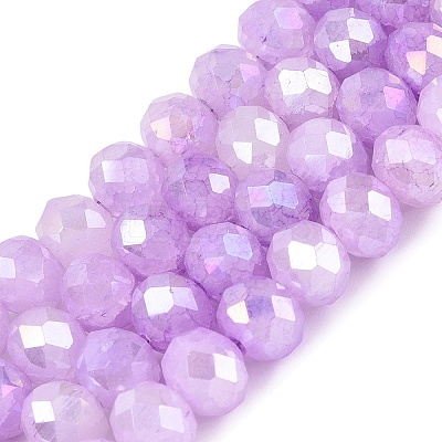 Dyed Crackle Imitation Jade Glass Beads Strands EGLA-Q131-02C-04-1