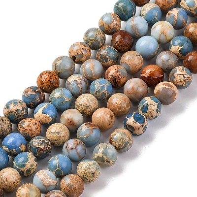 Dyed Natural Regalite/Imperial Jasper/Sea Sediment Jasper Beads Strands G-B124-C02-15-1