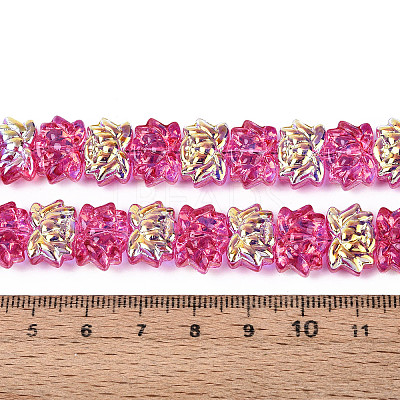 Baking Paint Electroplate Transparent Glass Beads Strands EGLA-N020-04B-1