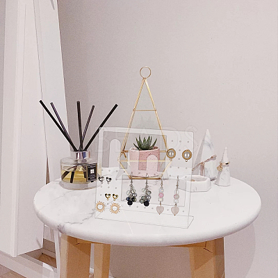 Transparent Acrylic Earring Display Stands EDIS-WH0016-017A-1