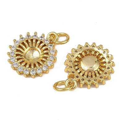 Brass Micro Pave Cubic Zirconia Pendants KK-I358-027G-1