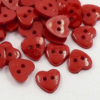 Acrylic Heart Buttons BUTT-E071-A-02-1