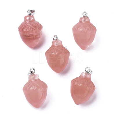 Watermelon Stone Glass Pendants G-G842-01E-1