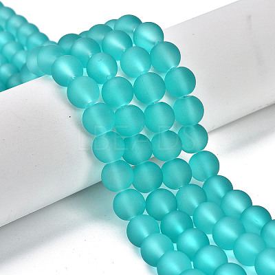 Baking Paint Transparent Glass Bead Strands X-GLAA-S031-10mm-18-1