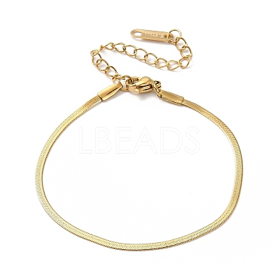 Ion Plating(IP) 304 Stainless Steel Herringbone Chain Bracelet for Men Women BJEW-E058-01A-G-1