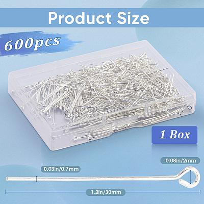 600Pcs Brass Eye Pin KK-SP0001-69B-S-1