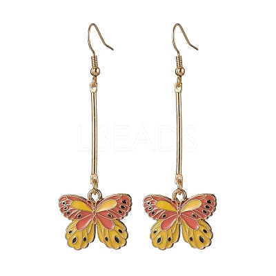 Alloy Enamel Butterfly Dangle Earrings EJEW-JE05604-01-1
