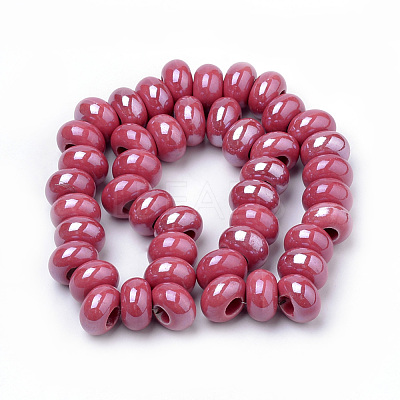 Glazed Porcelain Rondelle Beads PORC-Q219-15x9-F18-1