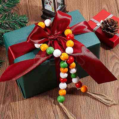 200Pcs 4 Colors Painted Natural Wood Beads WOOD-SZ0001-06-1