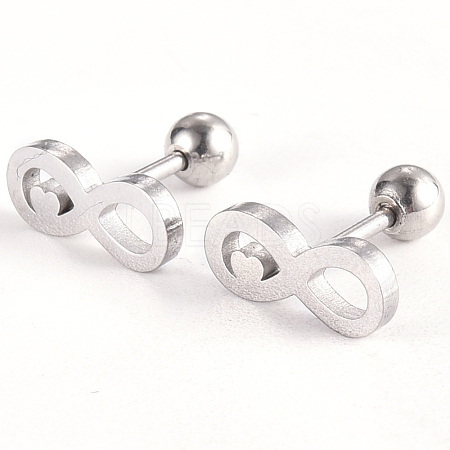 201 Stainless Steel Barbell Cartilage Earrings EJEW-R147-21-1