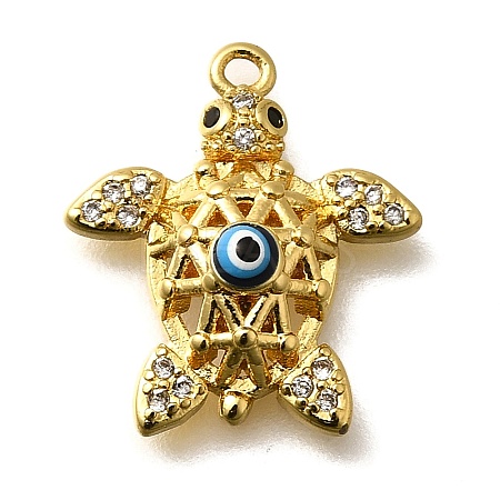 Brass Micro Pave Cubic Zirconia Pendants KK-U055-07G-02-1