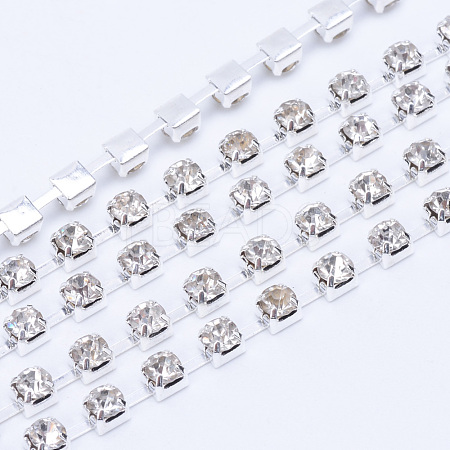 Brass Rhinestone Strass Chains CHC-T004-SS6-01S-1